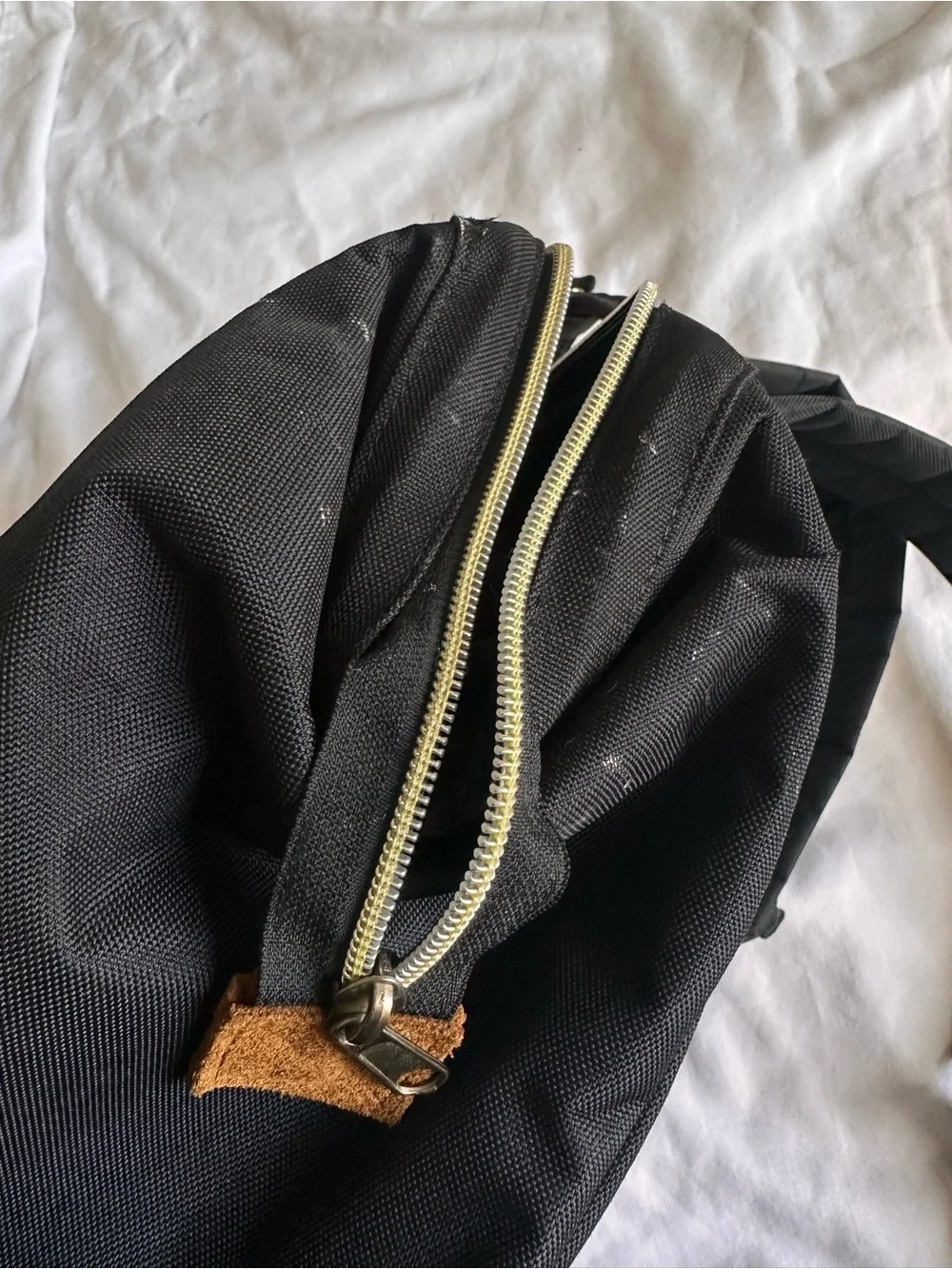 Anello Black Canvas Backpack with Gold Hardware